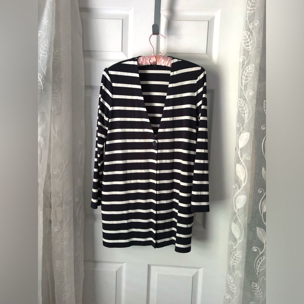 J. Jill Wearever Striped Cardigan Jacket Jersey Women size S Petite one button